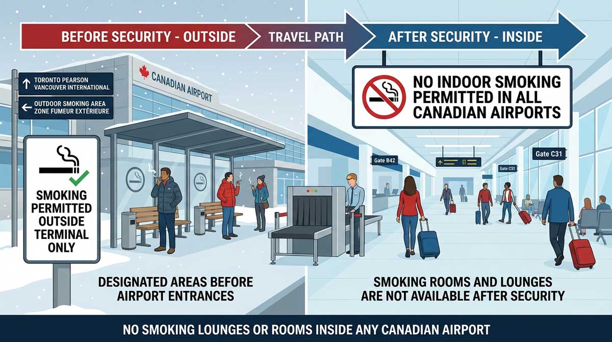 Smoking Areas in Canadian Airports 2026